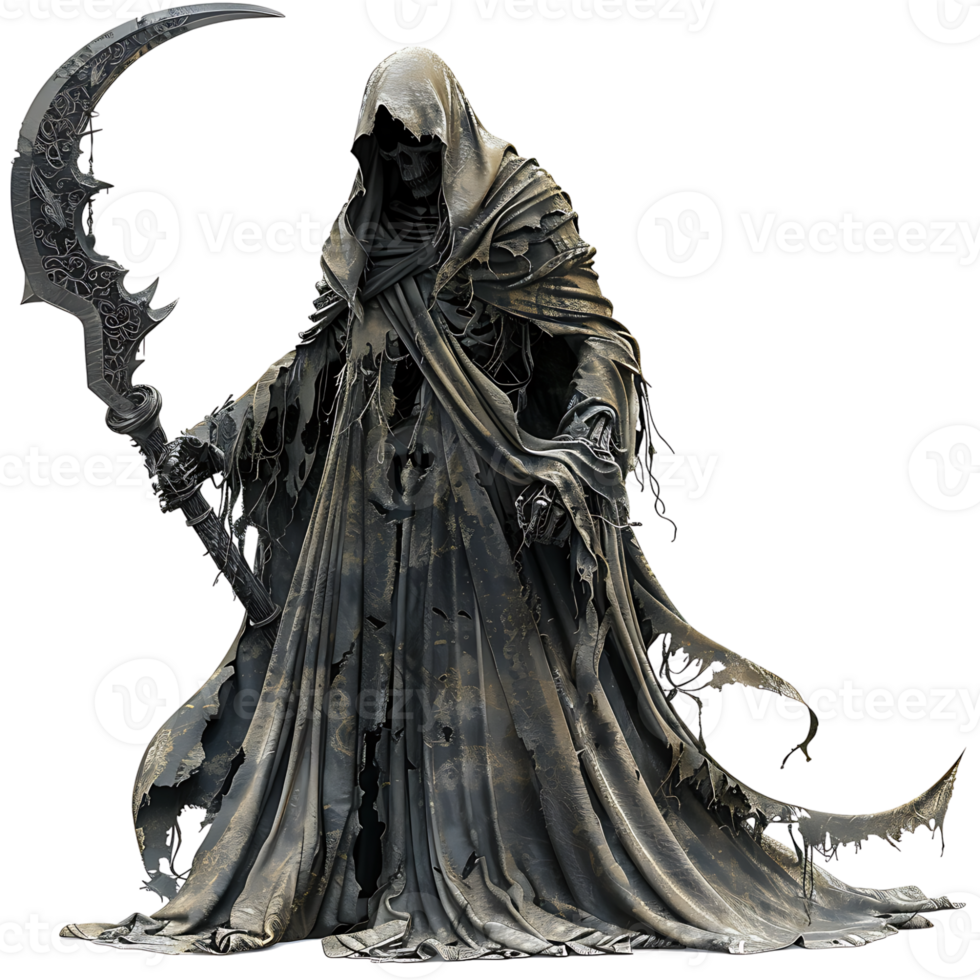 Grim reaper scythe on isolated transparent background png