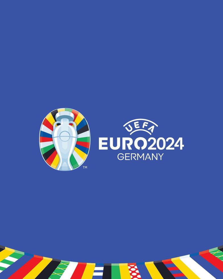 Euro 2024 Germany Official Symbol logo Design European Football final illustration vector