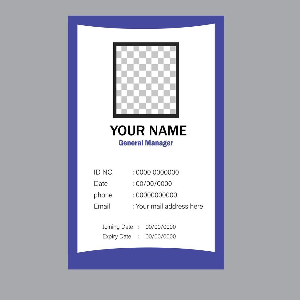 Multipurpose Company ID Card Template,Company Id Card. vector