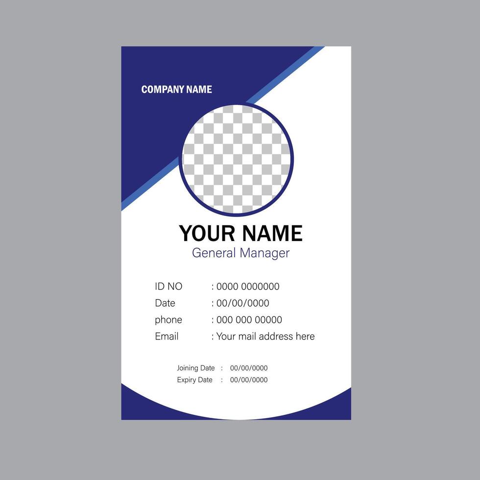 Multipurpose Company ID Card Template,Company Id Card. vector