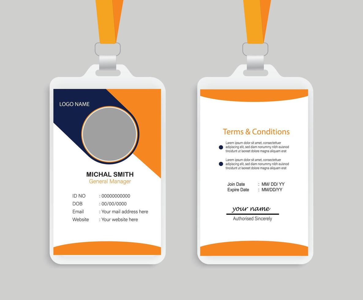 ID Card Design Template. vector