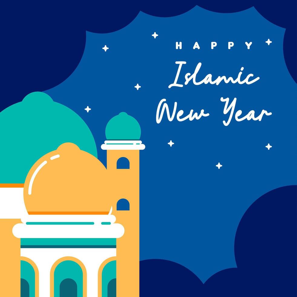 Flat islamic new year background vector