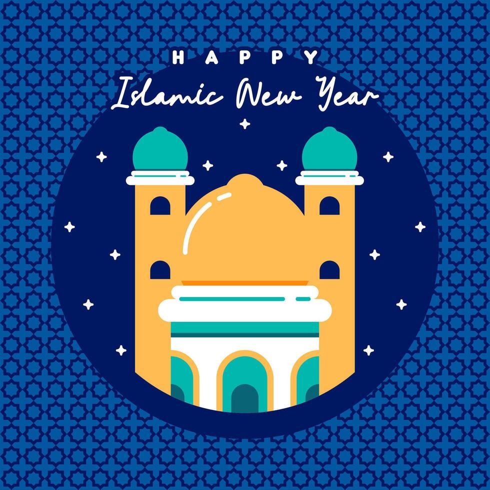 Flat islamic new year background vector