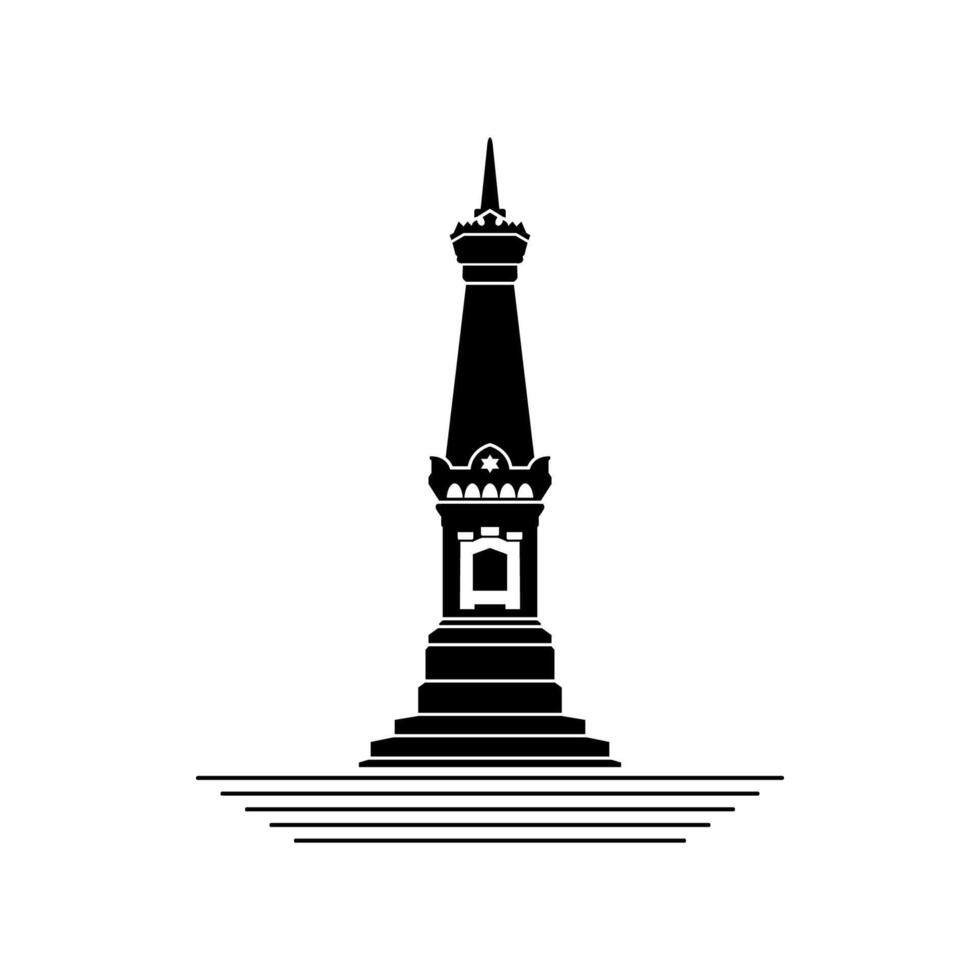 tugu jogja silhouette illustration vector