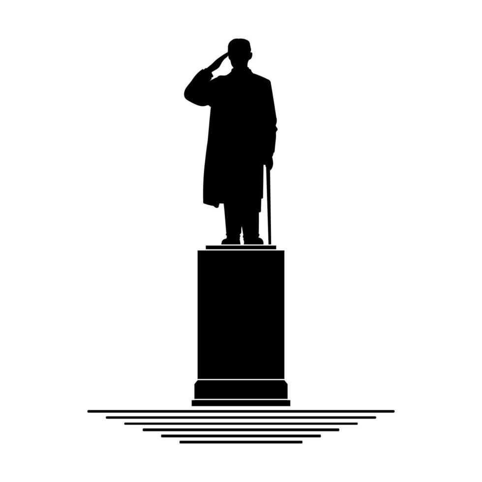 general sudirman statue silhouette vector