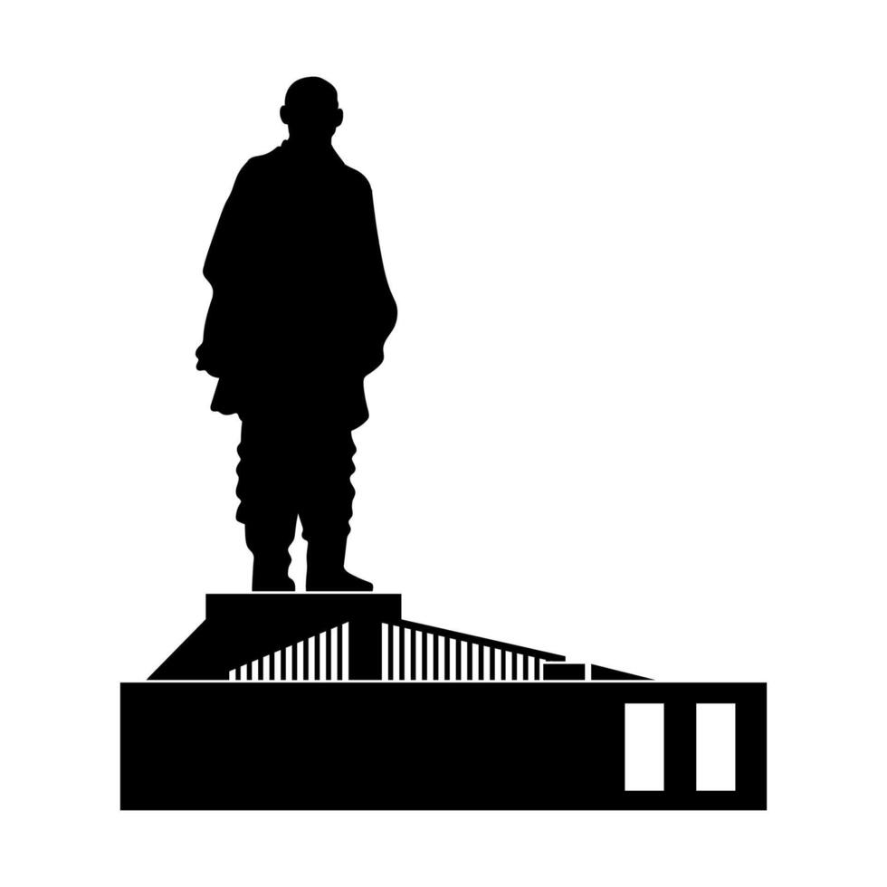 vardar vallabhbhai patel statue silhouette vector