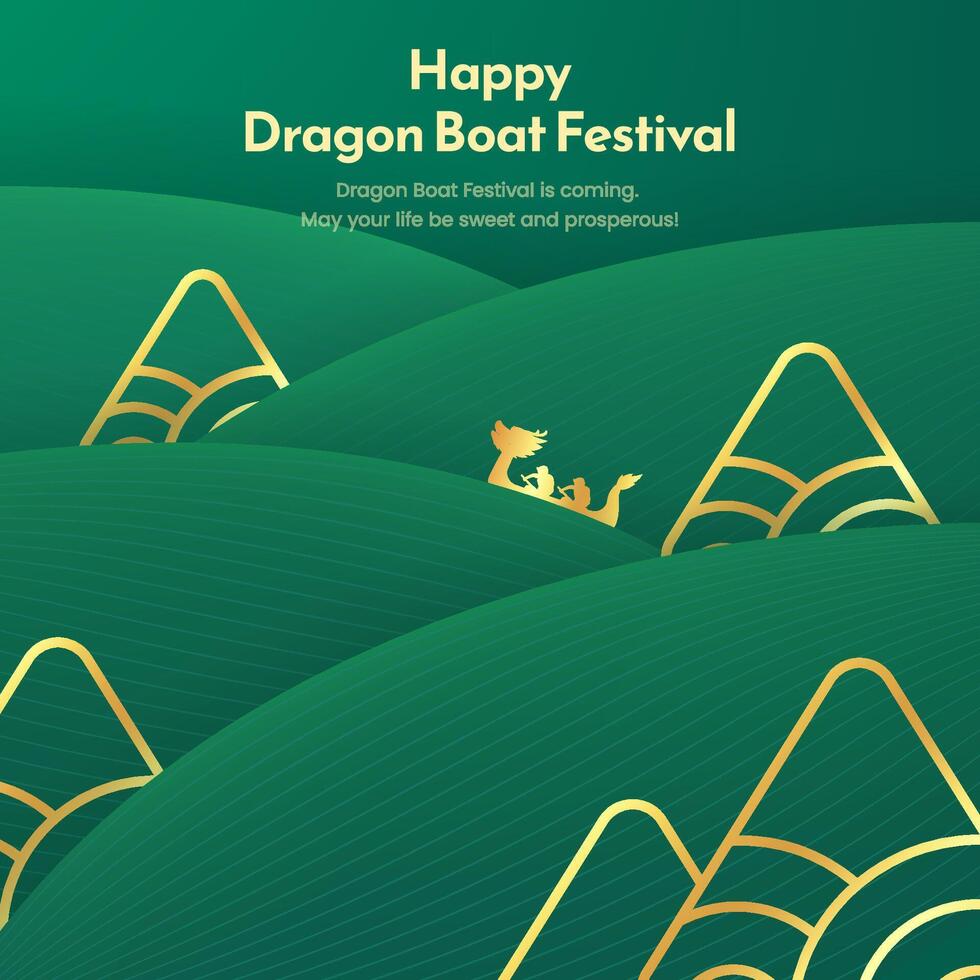 Dragon Boat Festival greetings design template vector