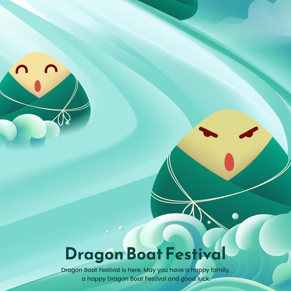 Dragon Boat Festival greetings design template vector