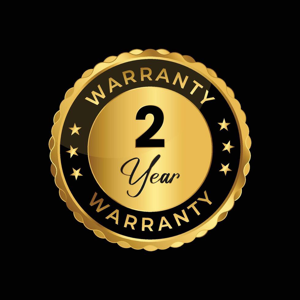 2 years warranty badge vector