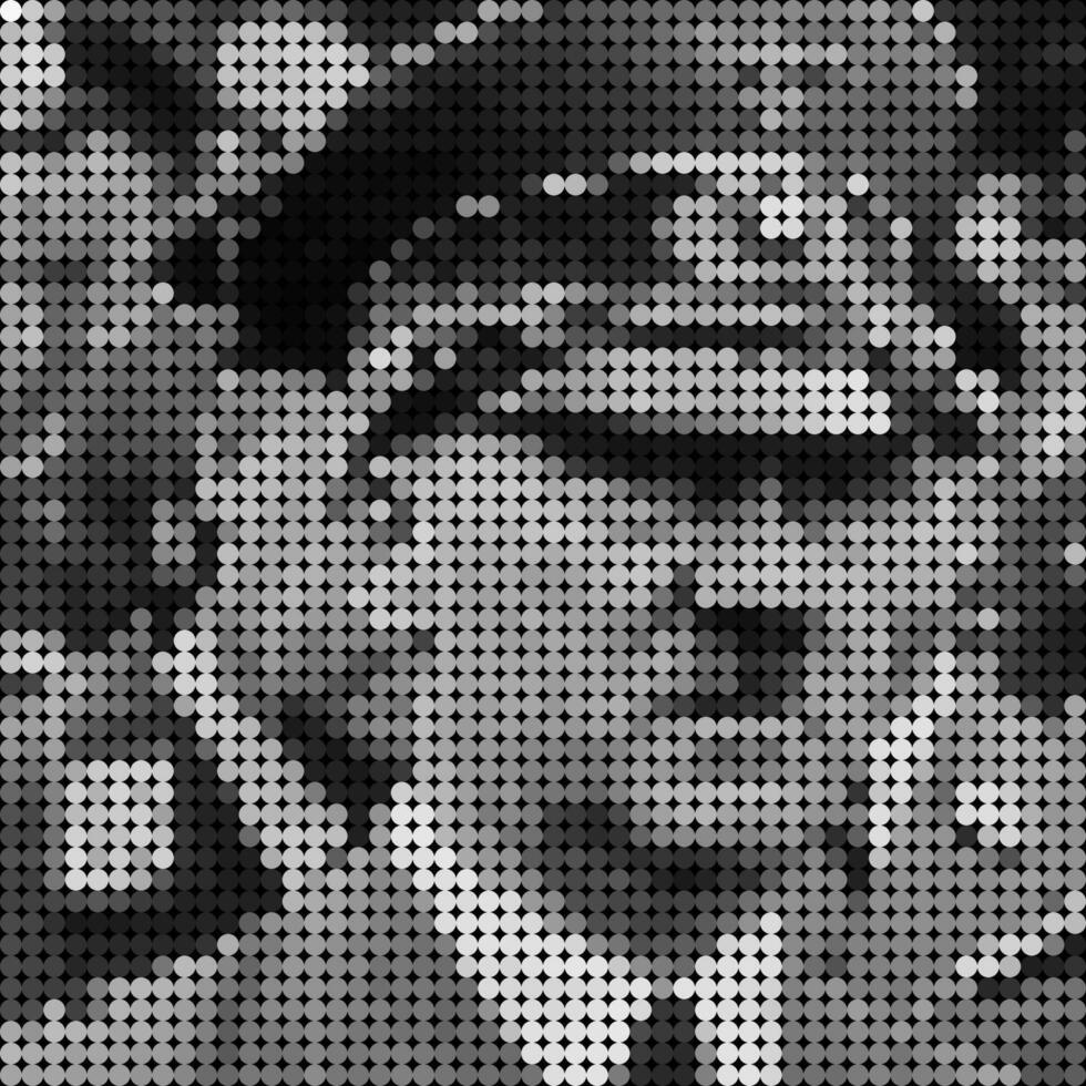 Adolf Hitler portrait of mosaic art illustration. Solid color of dot halftone pattern. Mosaic art. Historical people. Eps 10. vector