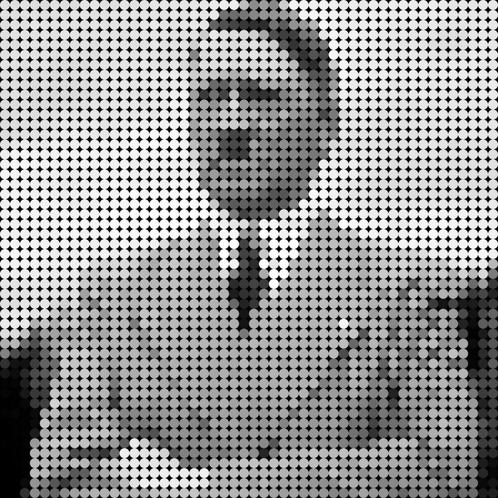 Adolf Hitler portrait of mosaic art illustration. Solid color of dot halftone pattern. Mosaic art. Historical people. Eps 10. vector