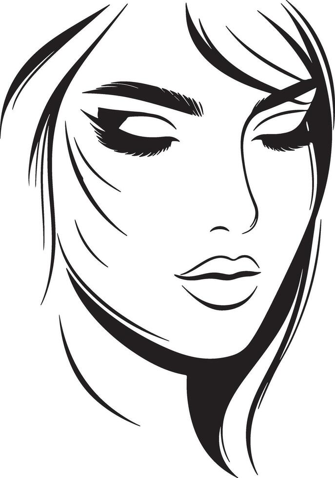 Women Beauty Face Silhouette Illustration vector