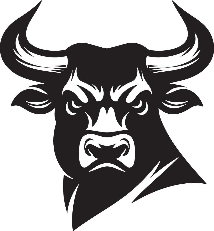 Angry Bull Silhouette Illustration Design vector