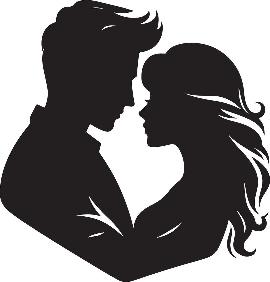 Romantic Couple Silhouette Illustration vector