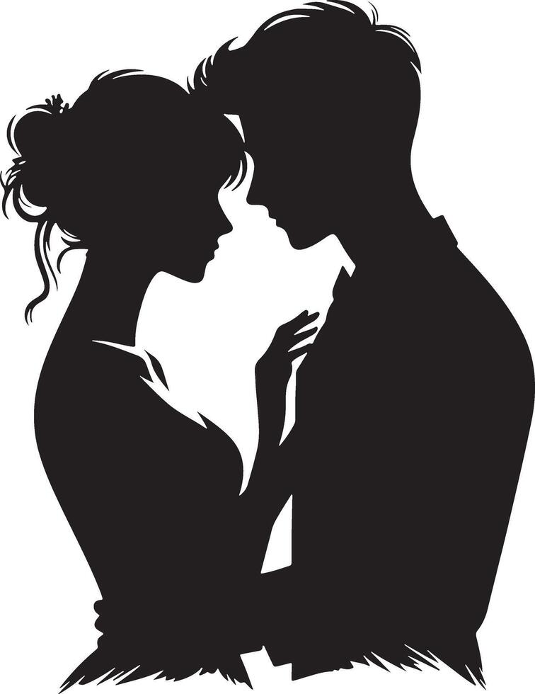 Romantic Couple Silhouette Illustration vector