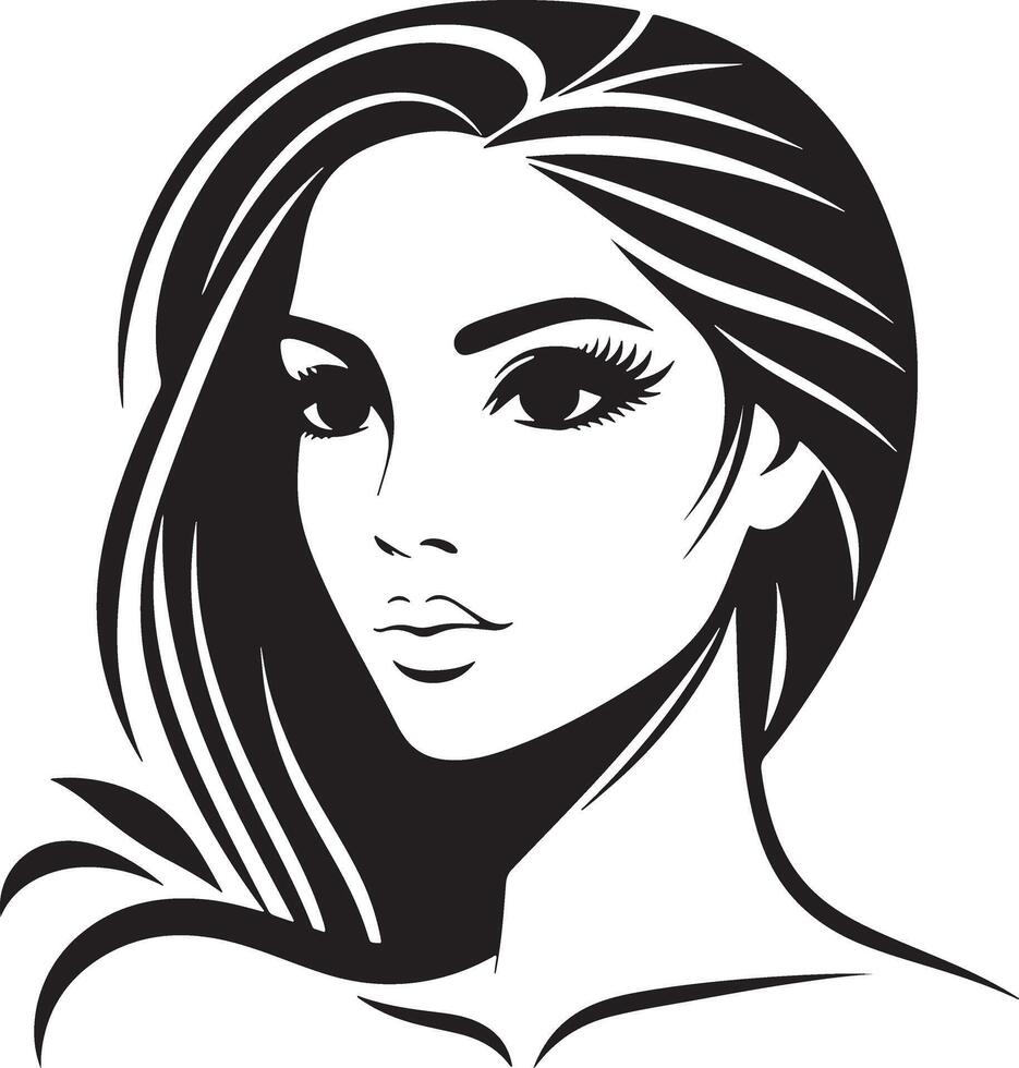 Women Beauty Face Silhouette Illustration vector