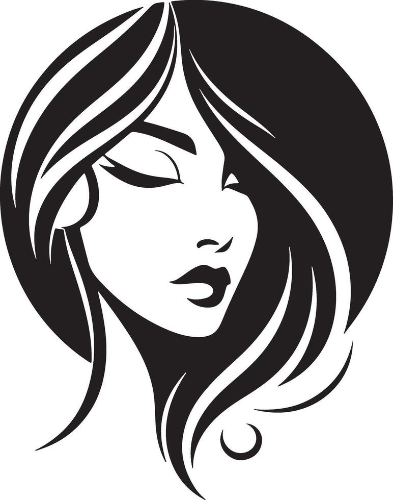 Women Beauty Face Silhouette Illustration vector