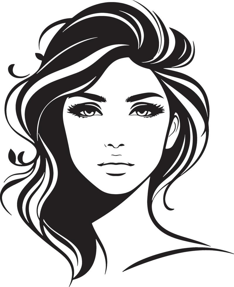 Women Beauty Face Silhouette Illustration vector