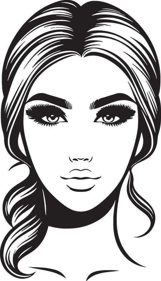 Women Beauty Face Silhouette Illustration vector