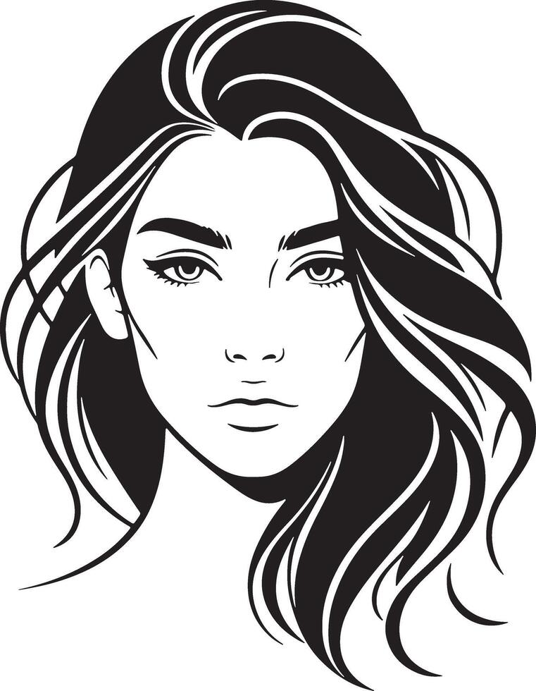 Women Beauty Face Silhouette Illustration vector