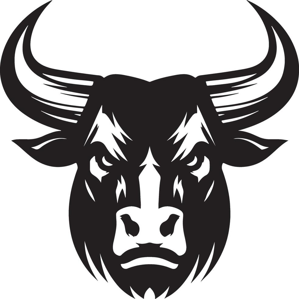 Angry Bull Silhouette Illustration Design vector