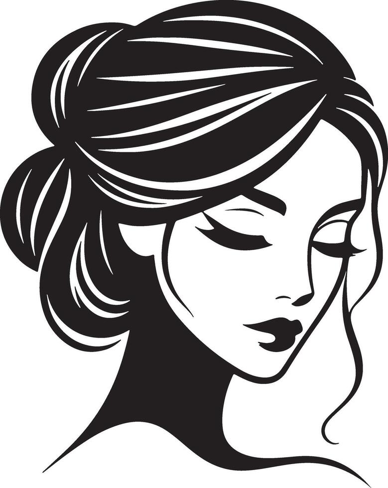 Women Beauty Face Silhouette Illustration vector