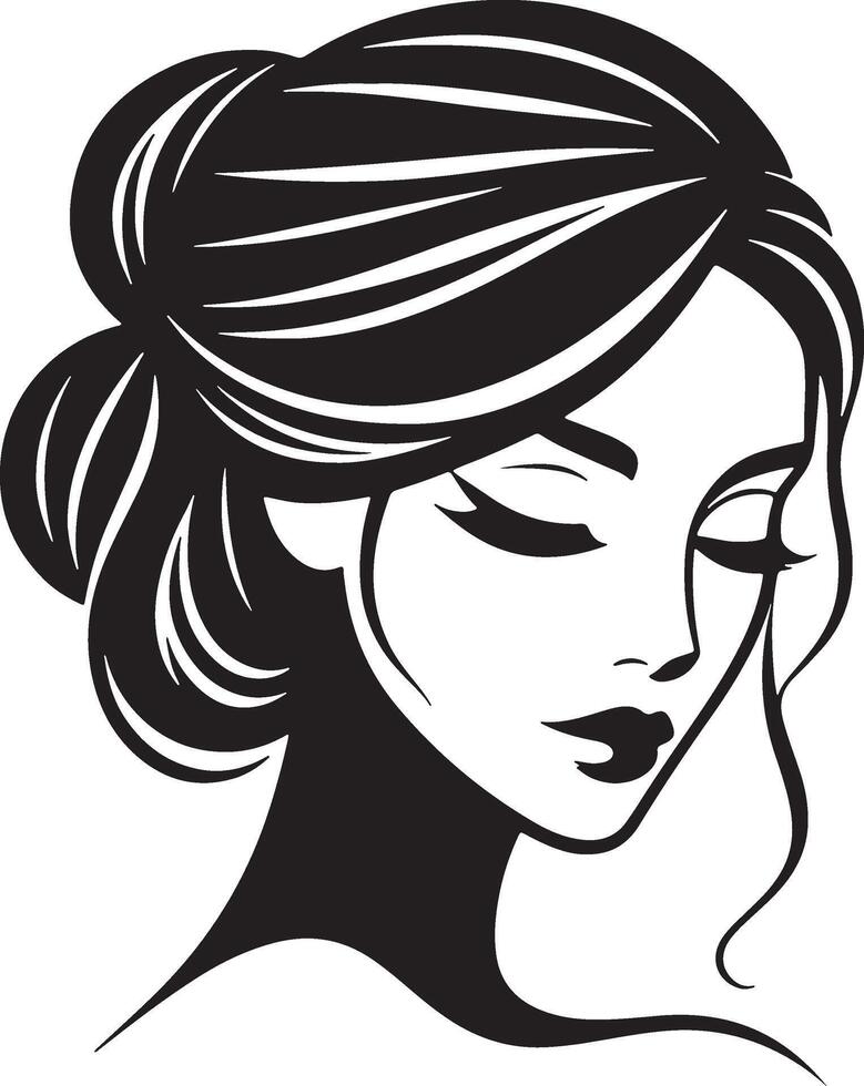 mujer belleza cara silueta ilustración vector