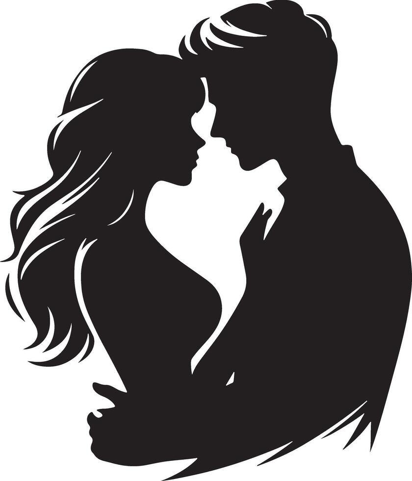 Romantic Couple Silhouette Illustration vector