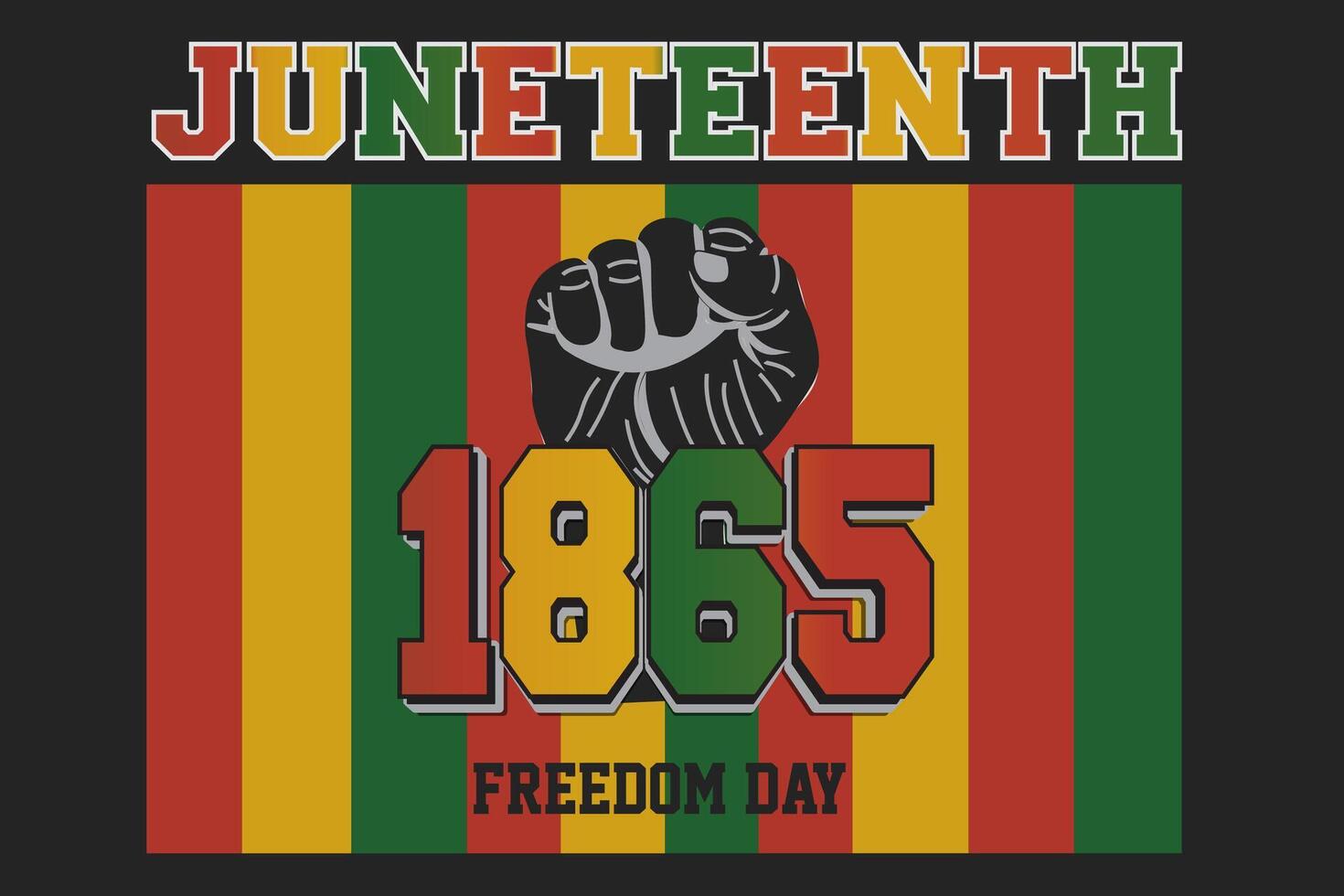 diecinueve de junio libertad día antecedentes diseño. negro africano americanos con apretado puños aislado antecedentes. vector