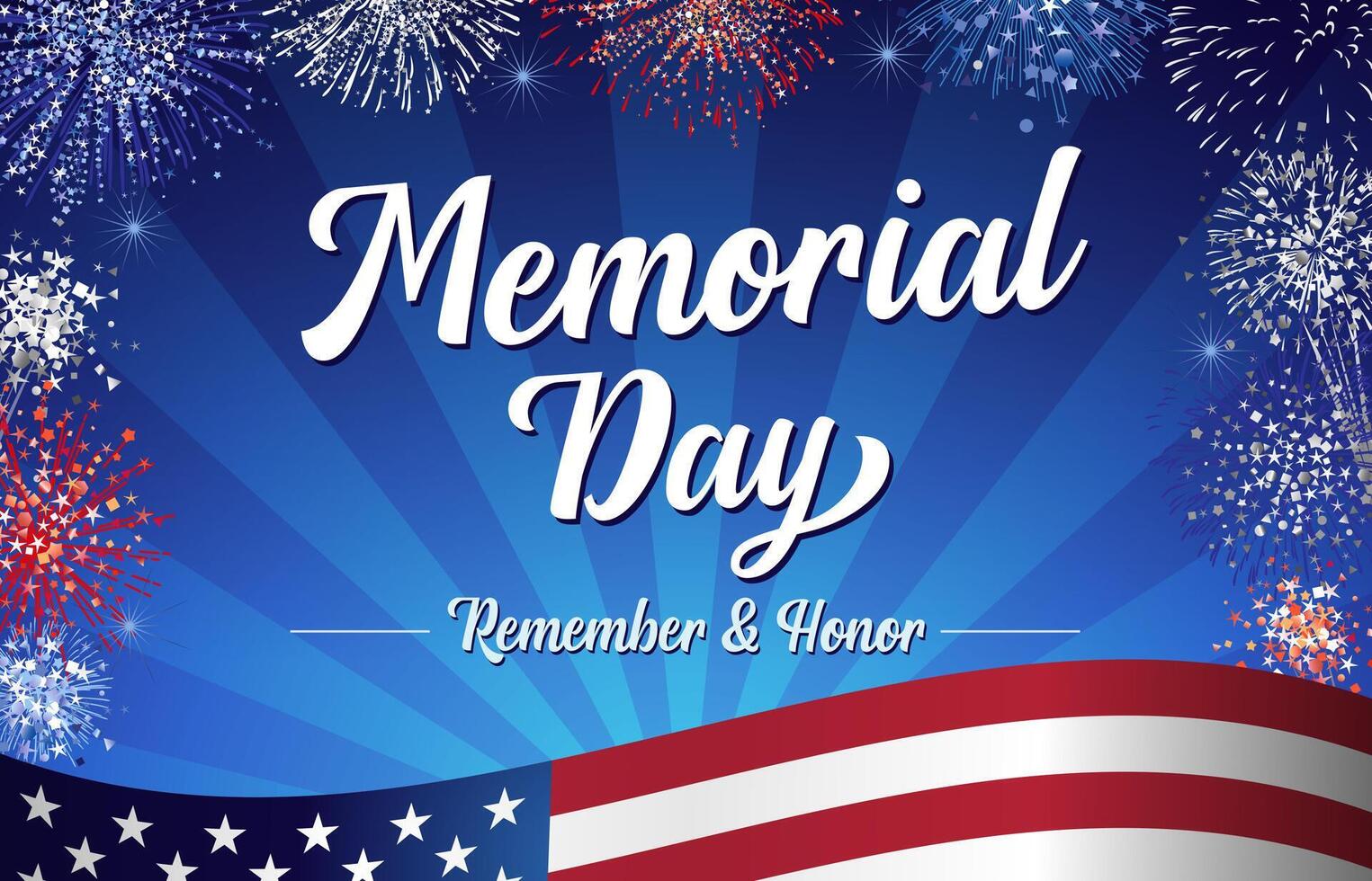 Memorial Day creative postcard. Social network poster vector