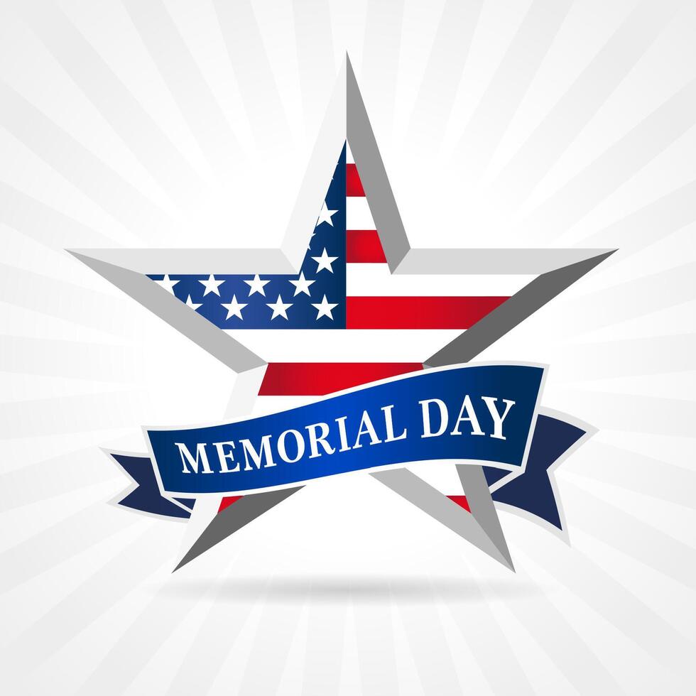 Memorial Day awards design. Star icon. Badge concept. Gift card template vector