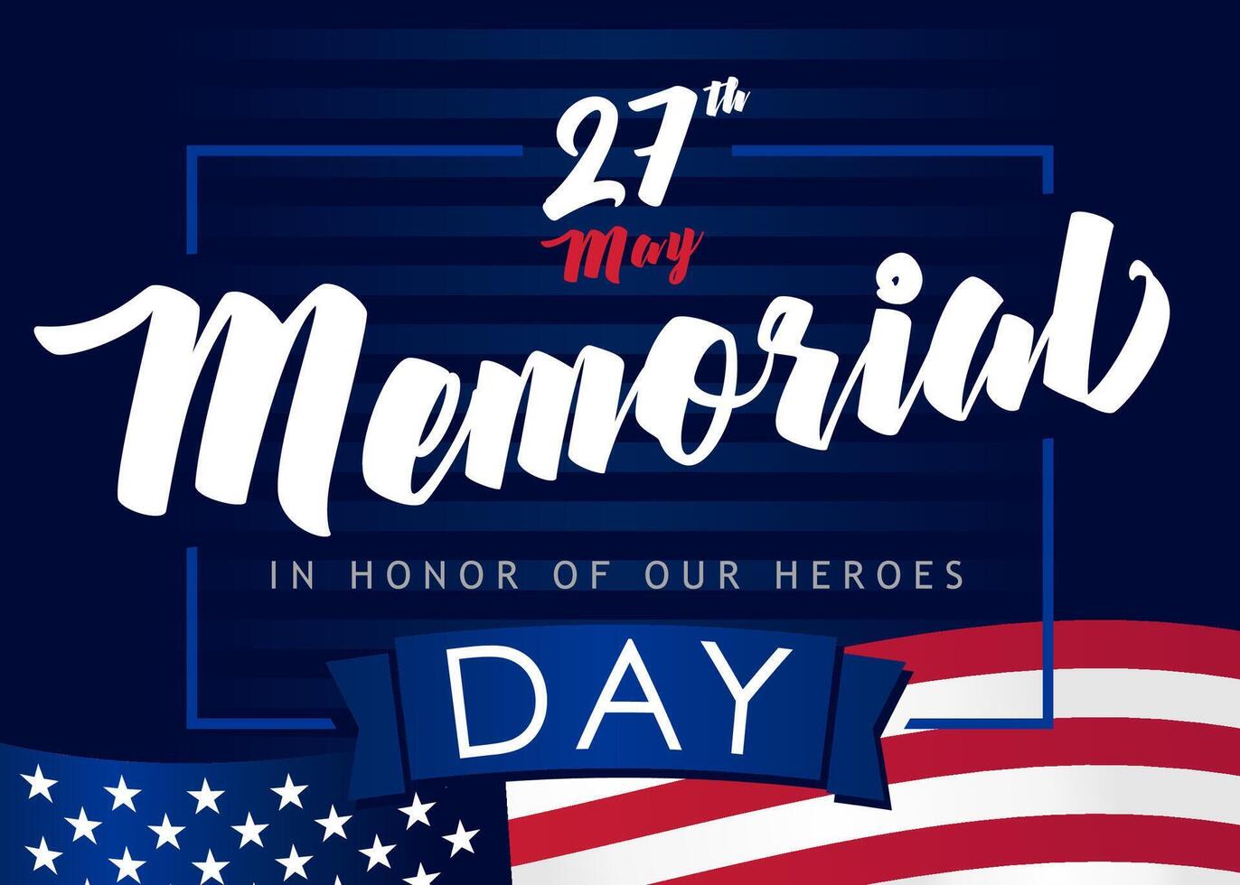 Happy Memorial Day postcard design vector