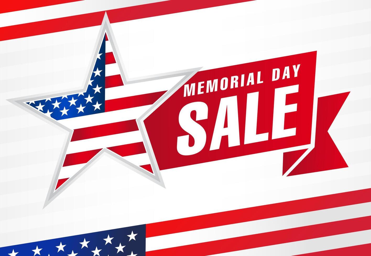 Memorial Day USA Sale invitation. Decoration design. Advertising concept vector