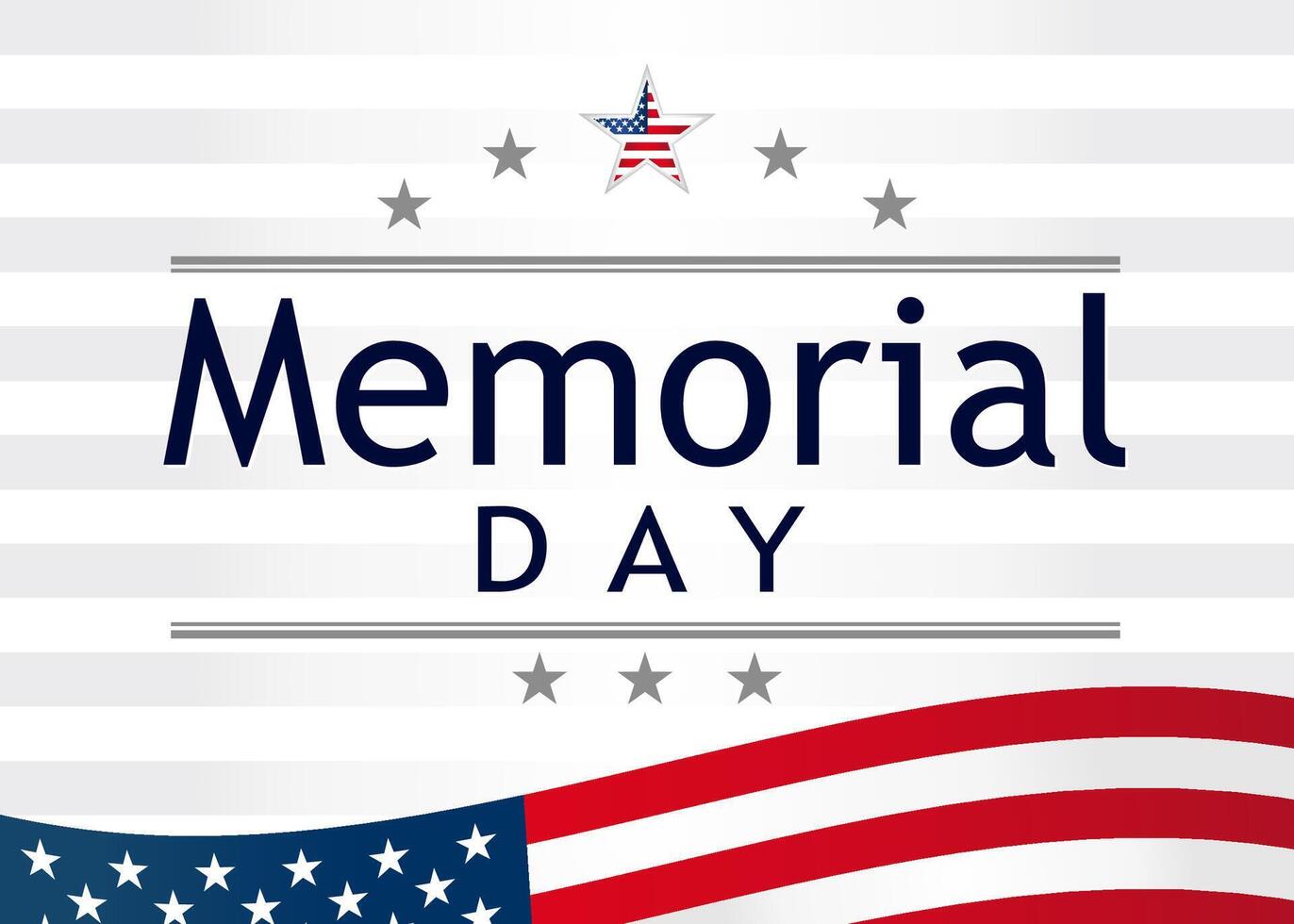 Happy Memorial Day creative banner. Postcard design vector