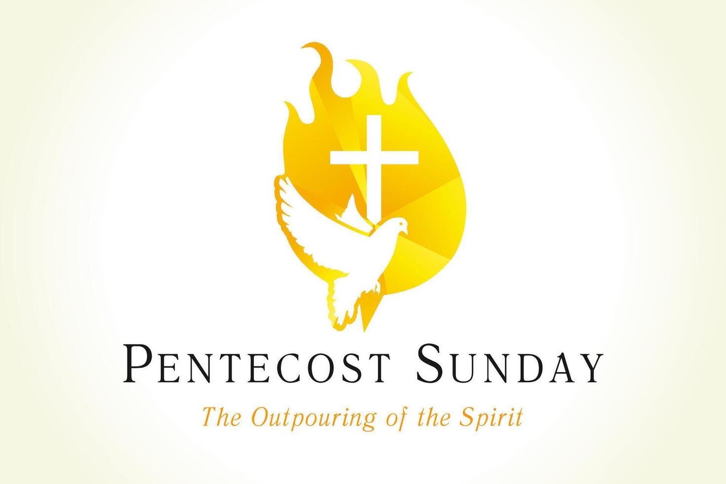 Pentecost Sunday invitation template. Church identity icon design vector