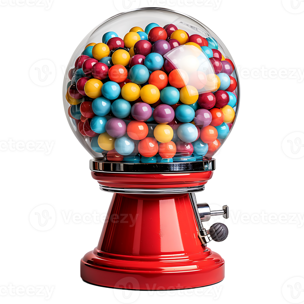Gumball machine on isolated transparent background png