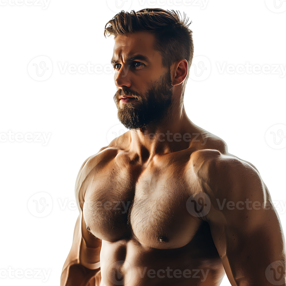 Handsome muscular guy on isolated transparent background png