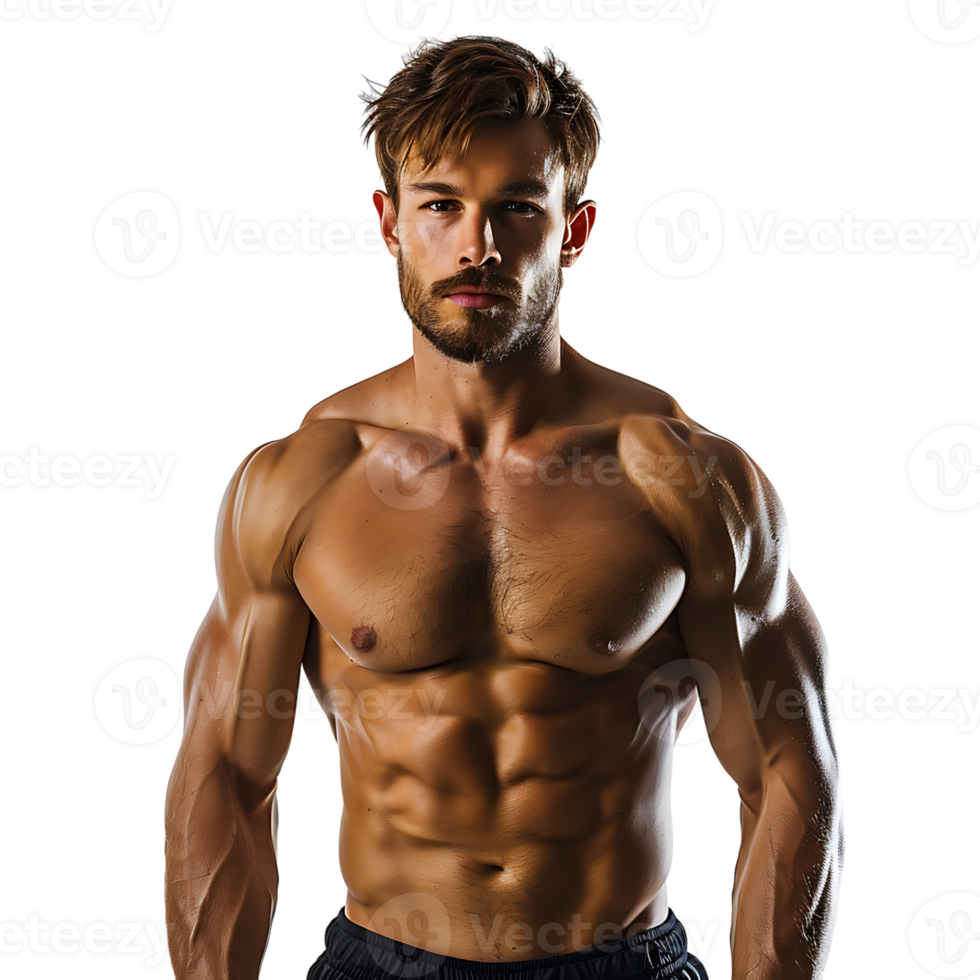 Handsome muscular guy on isolated transparent background png