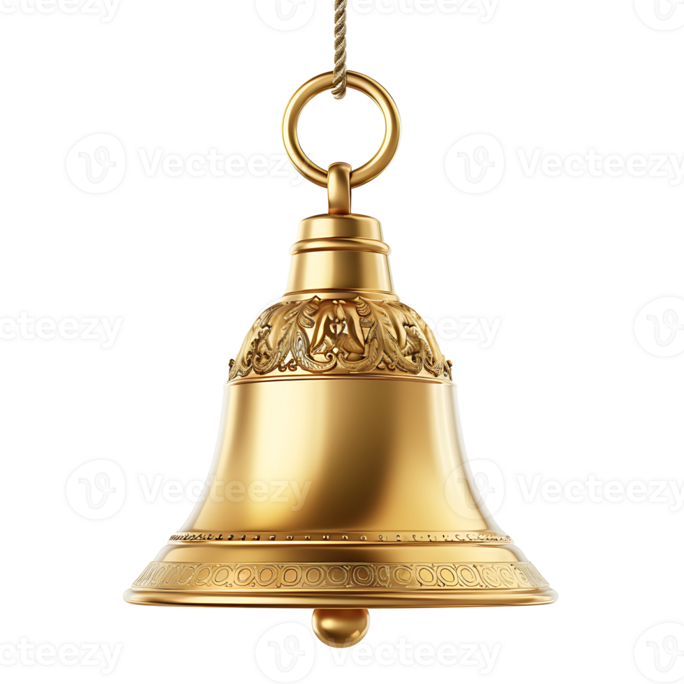 Christmas bell on isolated transparent background png