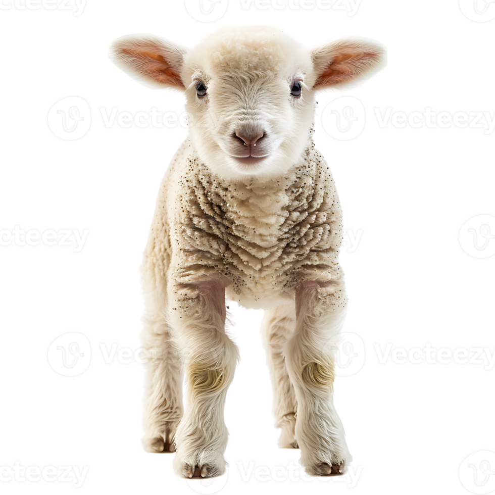 Lamb front view isolated on isolated transparent background png