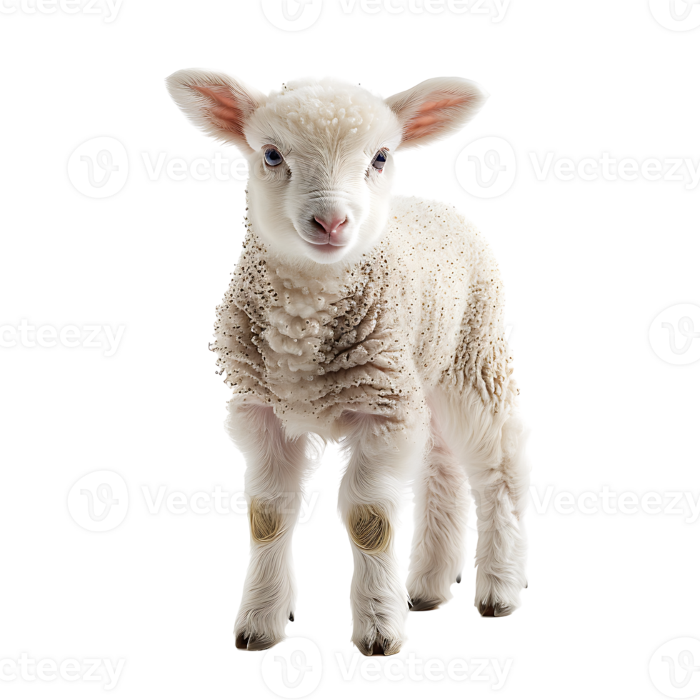 Lamb front view isolated on isolated transparent background png