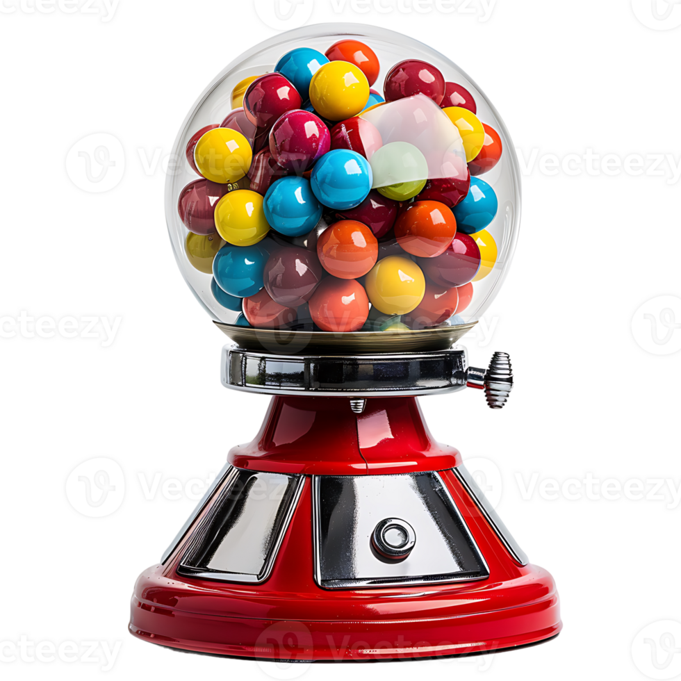 Gumball machine on isolated transparent background png