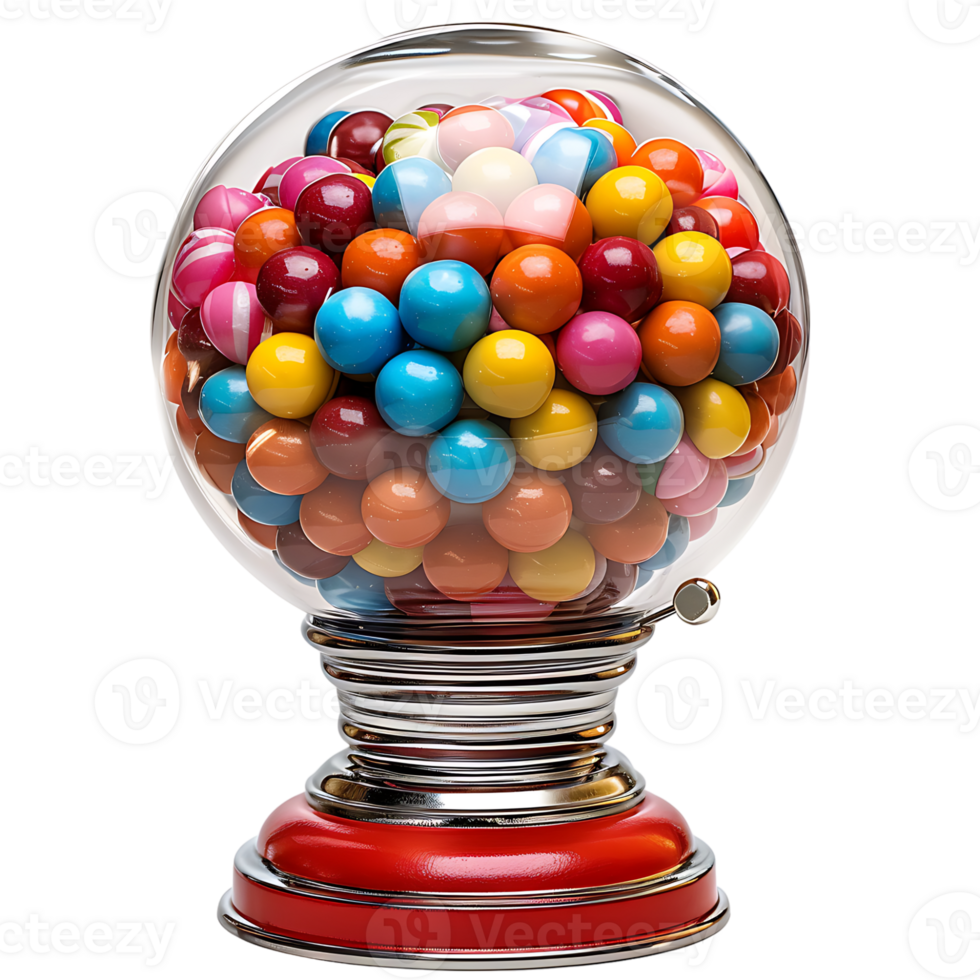 Gumball machine on isolated transparent background png