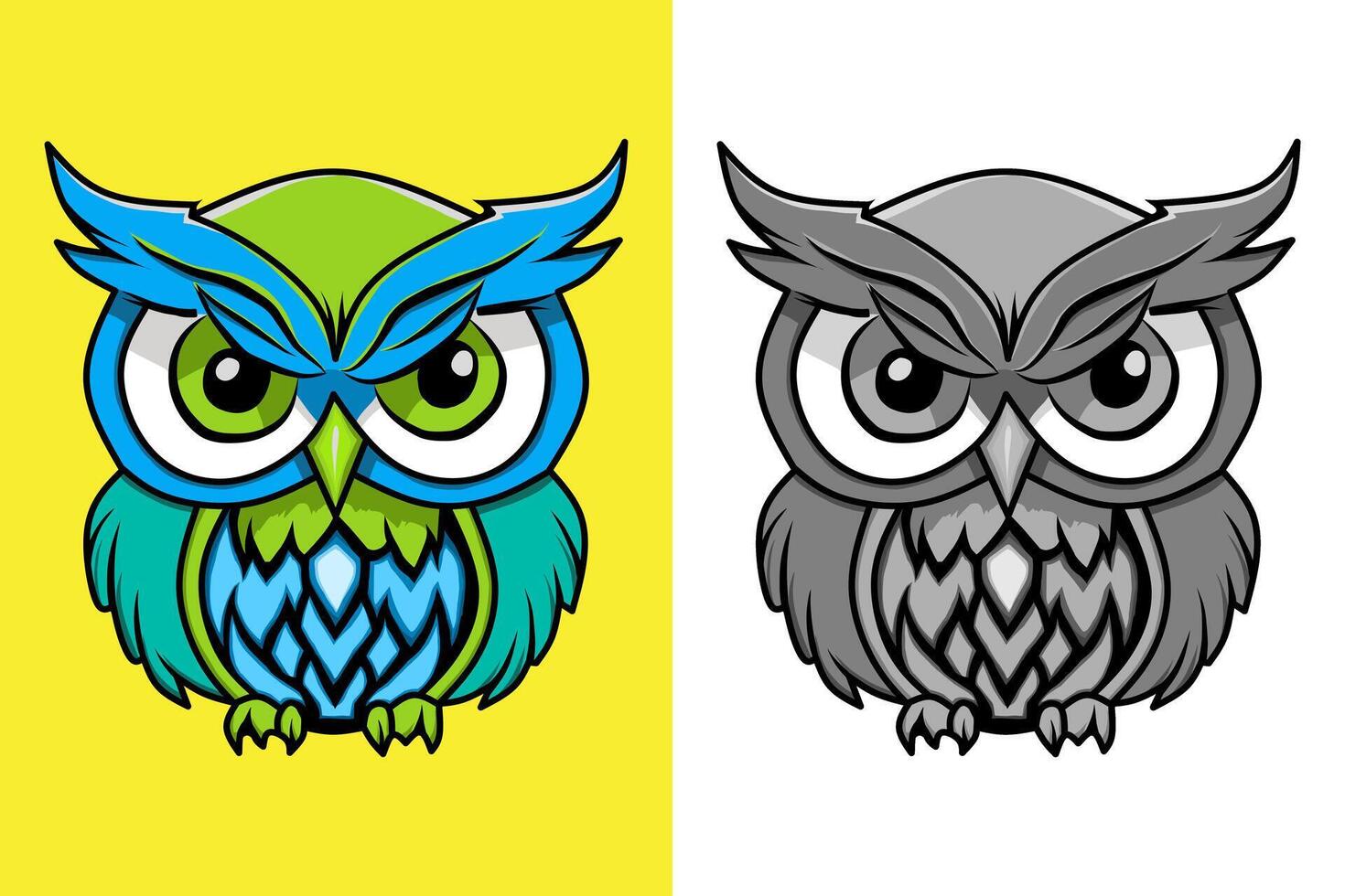 Simple and Modern concept owl Logo for company, community, team, etc. vector