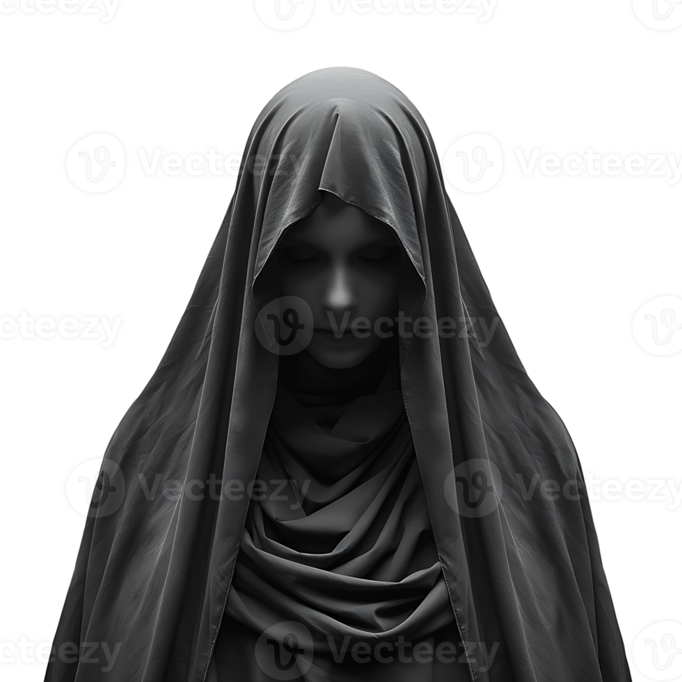 Evil scary nun on isolated transparent background png