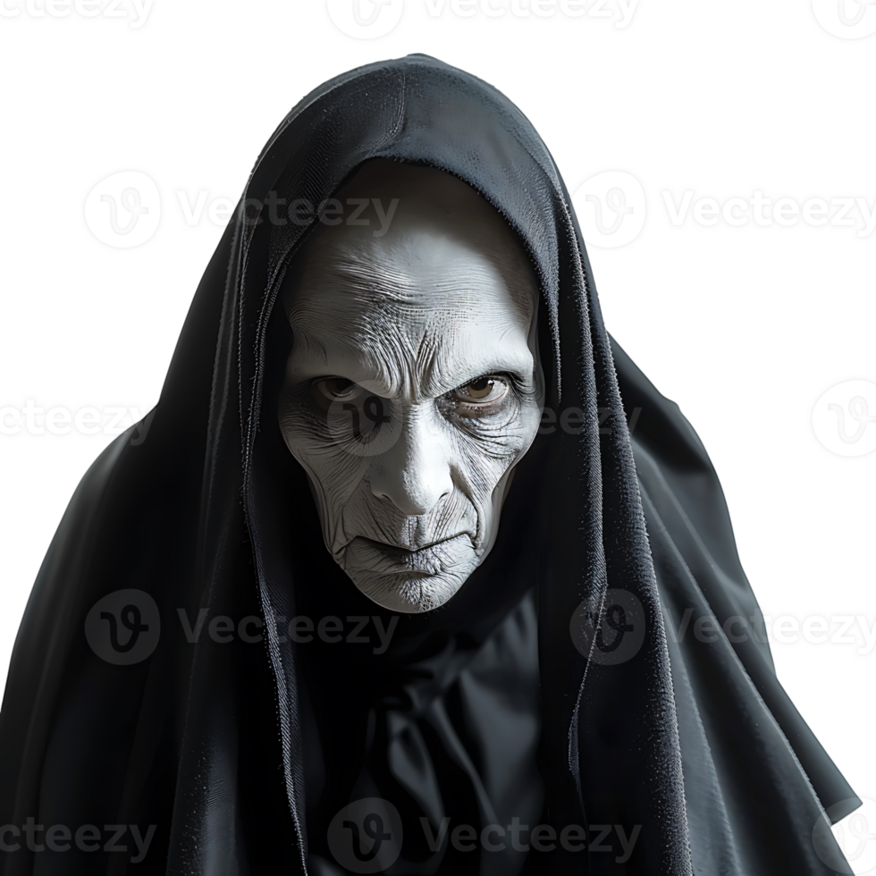 Evil scary nun on isolated transparent background png