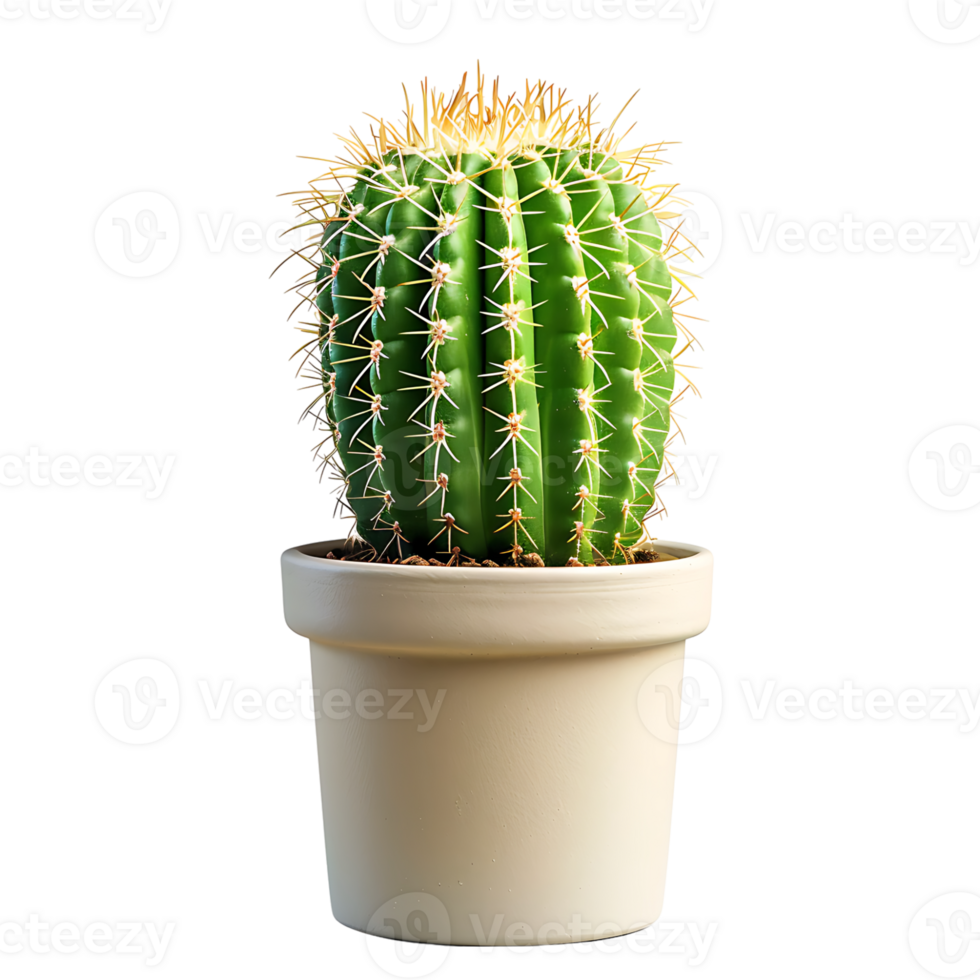 Cactus on pot on isolated transparent background png