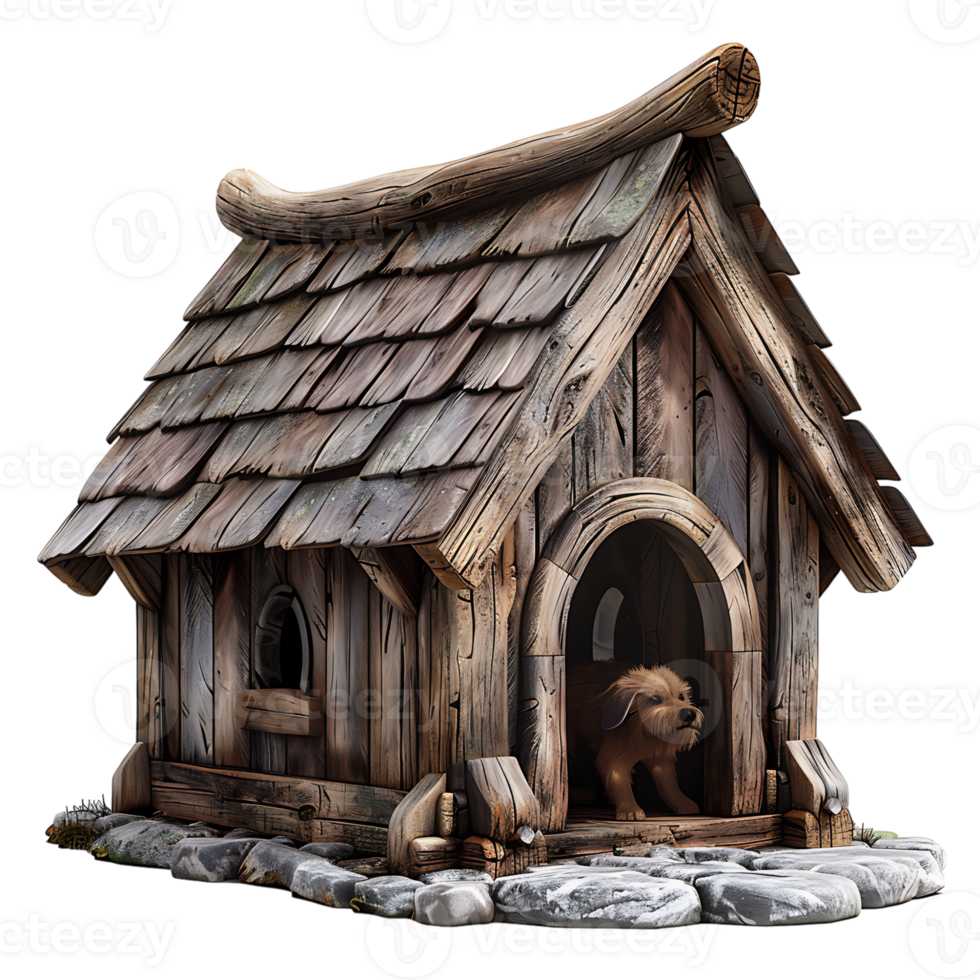 Dog house on isolated transparent background png