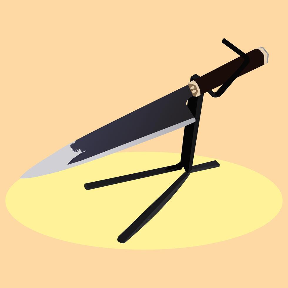 Knife on a stand. vector