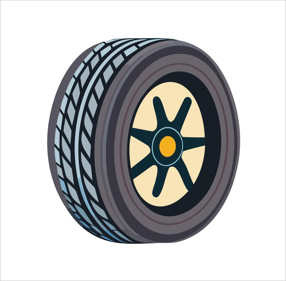Car Tire Icon for Maintenance Apps vector